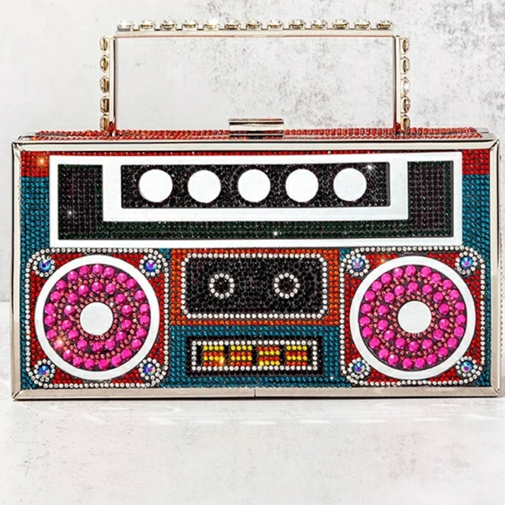 80's Bling Snob Boom Box Handbag